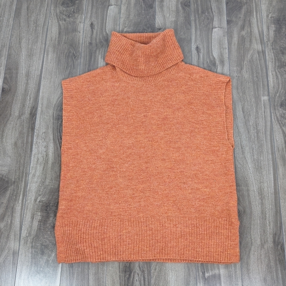 George Turtleneck Sleeveless Sweater Size Small Rust Orange - Picture 3 of 8